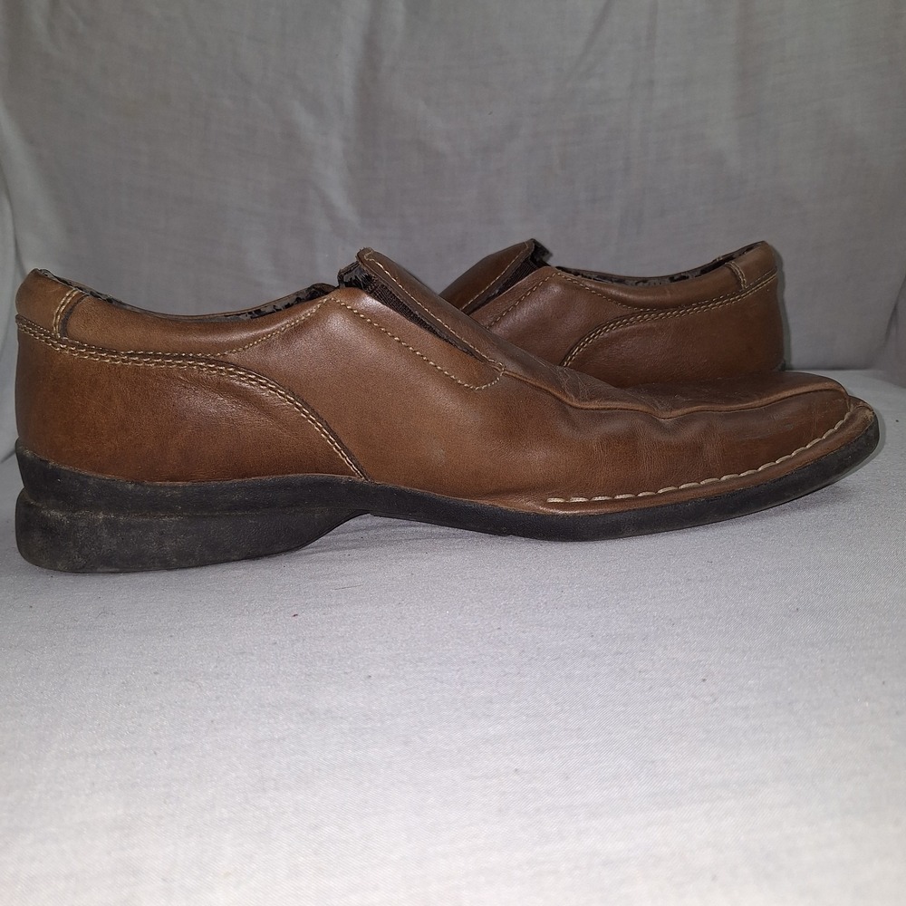 Kenneth Cole Reaction Shoes Loafers Men's 12M Slip-On Brown Leather Square Toe - Picture 8 of 13